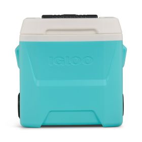 16 QT Laguna Hard Sided Ice Chest Cooler with Wheels, Aqua Blue