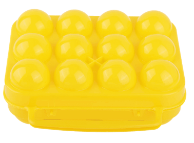 Egg Holder 12 Count, Protective Case for Eggs Ideal for Camping, Hiking, Picnic, Outdoor Cooking, Made of Unbreakable Recycled Polypropylene Plas