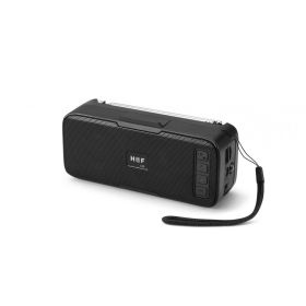 Solar Charge Energy Outdoor Light Portable Bluetooth Speaker HFU43 For Phone, Device, Music, USB (Color: BLACK)