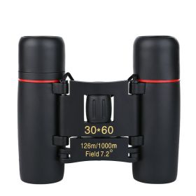 30x60 Binoculars Portable Folding Mini Telescope Low Light Night Vision for Hunting Sports Outdoor Camping Travel Sightseeing (Color: BLACK)