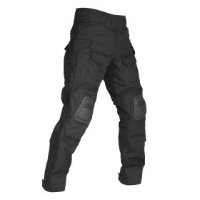VOTAGOO G3 Combat Pants with Knee Pads Tactical Military Trousers Hunting Multicam Pants for Men Rip-Stop Airsoft Gear (Color: BLACK, size: 38)