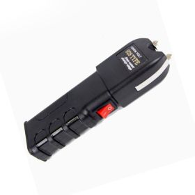 Rechargeable Portable Security Torch with LED Flashlight (Color: BLACK, Type: Style B)